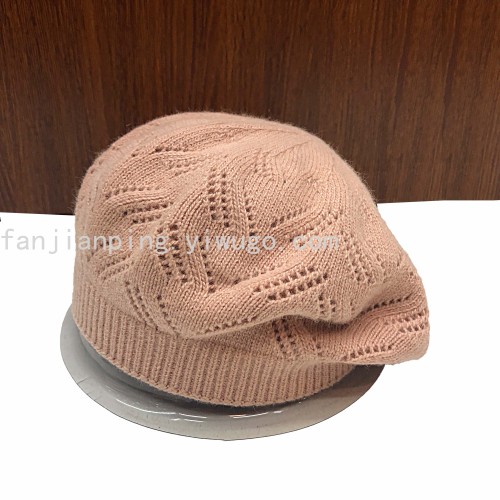 new cashmere beret korean style versatile women‘s hat handmade fashion hat literary hat