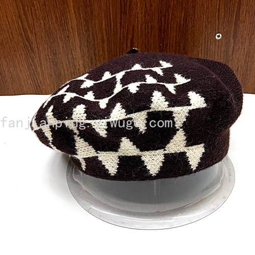 Cashmere Knitted Jacquard Knitted Beret Winter Hat
