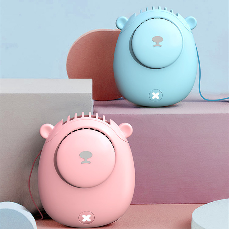 Summer New Bear Halter Fan Outdoor Sub Portable Mini Handheld Wrist Hanging Little Fan Children'