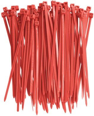 16 厘米拉链扎带自锁100 件尼龙扎带(红色)