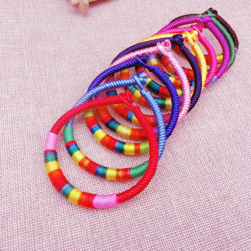 ethnic style men‘s and women‘s colorful lucky bracelet jewelry diamond knot bracelet dragon boat festival five-color rope bracelet