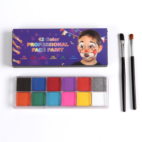 New 12-Color Water-Soluble Body Paint Halloween Drama Performance Makeup Face Color Support OEM