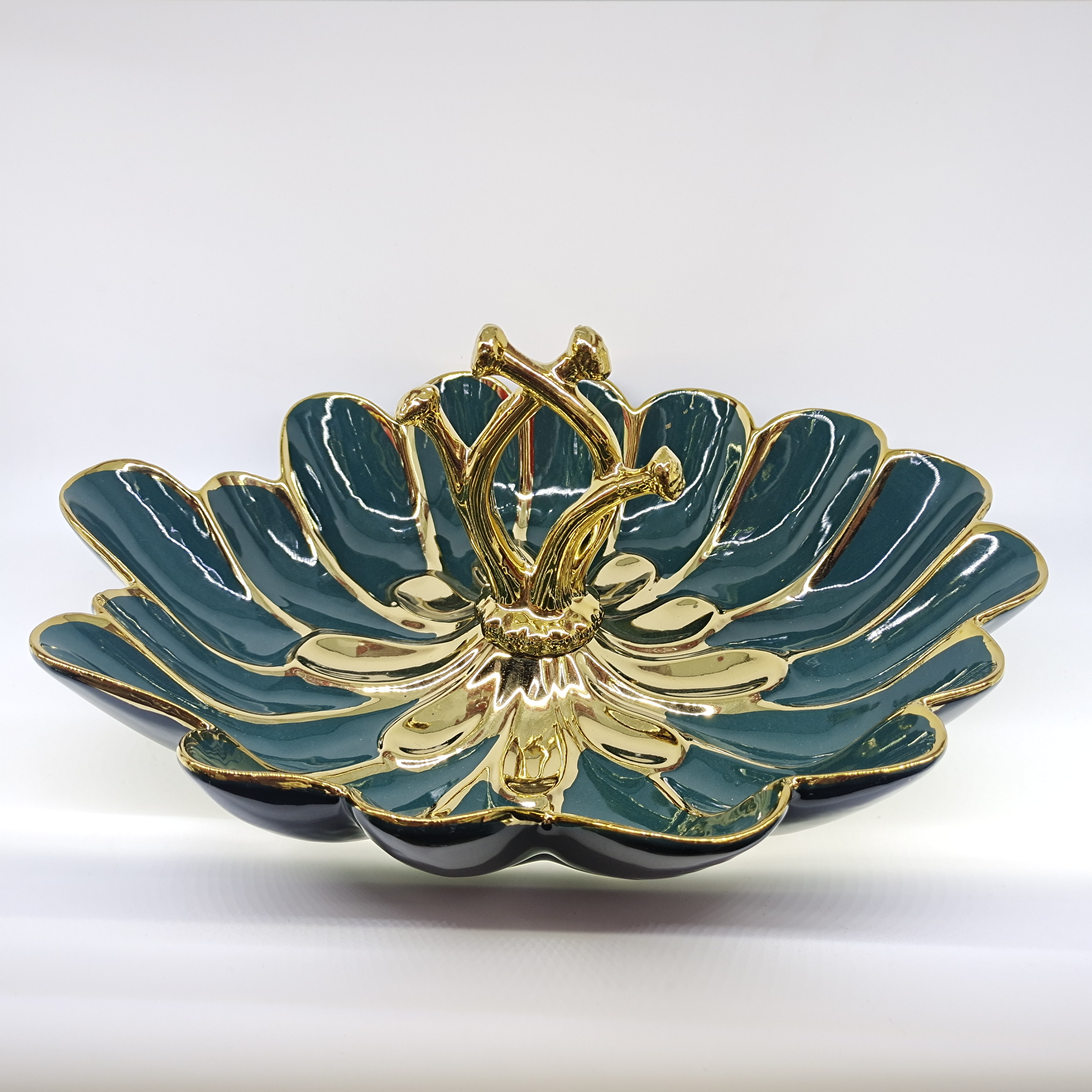 法国金水果盘陶瓷水果碗酒店客厅水果储物盘