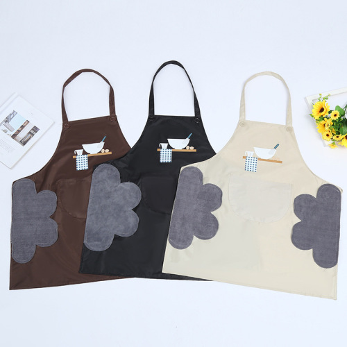 japanese korean simple with pocket sleeveless apron household kitchen stain-proof apron factory customized wholesale