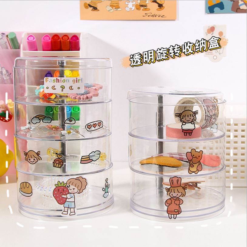 Transparent Desktop Storage Box Korean Simple Ins Style Rota...