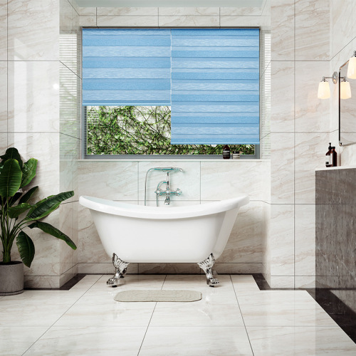 Modern Bathroom Curtain Partition Curtain Waterproof Venetian Blind Double-Layer Soft Yarn Roller Shutter Half Shade Mesh Curtains Office Curtain