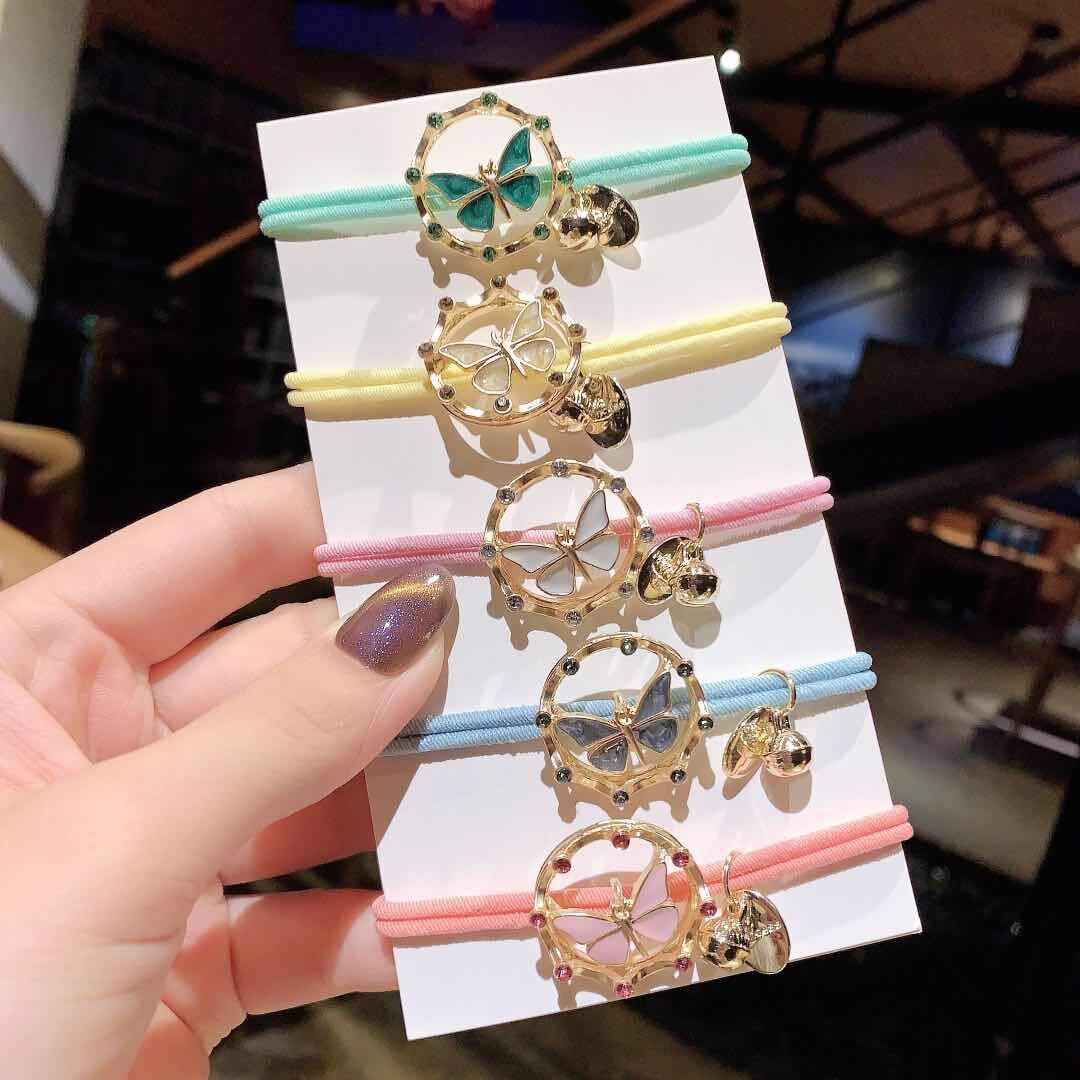 Sweet Mori Full Diamond Butterfly Headdress Flower Hair Ties/Hair Bands Women's Korean-Style Si