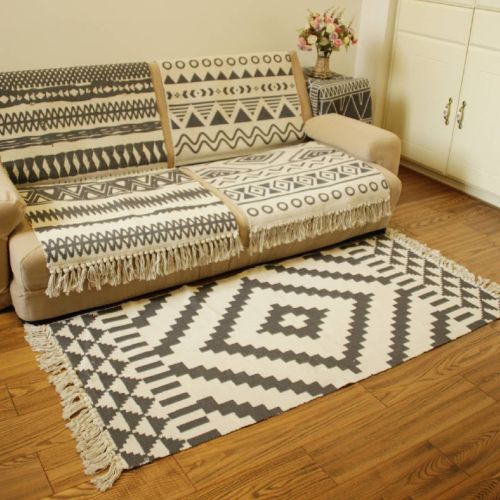 Xincheng Nordic Cotton and Linen Carpet Living Room Sofa Table Carpet Bedroom Bedside Strip Bed Front Floor Mat Door Mat Machine Wash