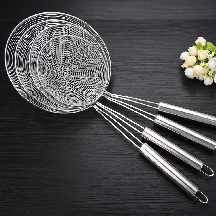 不锈钢线漏网漏勺带钩 牛肉火锅勺家用油炸 米线漏勺捞勺定制logo