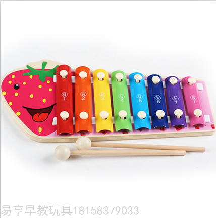 Fruit Eight-Tone Hand-Knocking Piano Children‘s Educational Toys Puzzle Early Education 