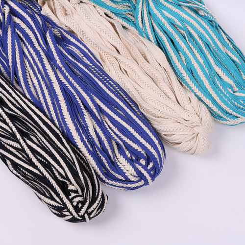 factory direct supply two-color 2.5cm wide cotton rope diy manual binding rope customization wholesale
