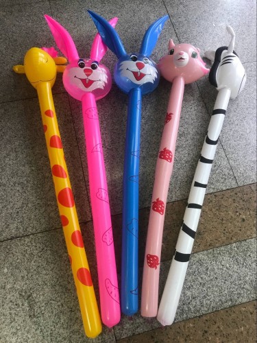 pvc inflatable toys for children animal head long stick wholesale inflatable long stick animal stick giraffe inflatable long stick