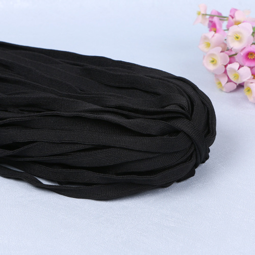 Factory Direct Supply Single Layer Woven by One cm Wide Crochet Machine low Elastic Rope Shoelace Clothing Accessories Material Spot