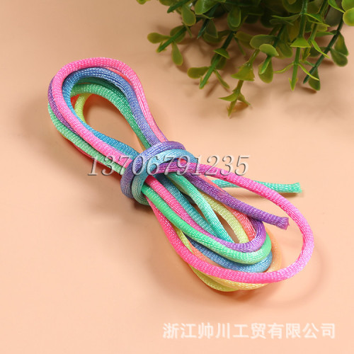 Spot All Kinds of Creative Gradient Color Sling Ribbon Shoelace Lanyard Hand Woven Fashion Factory Direct Supply