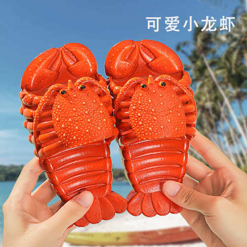 Seaside Parent-Child Crayfish Summer New Personalized Home Non-Slip Wear-Resistant Three-Mouth Funny Sandals