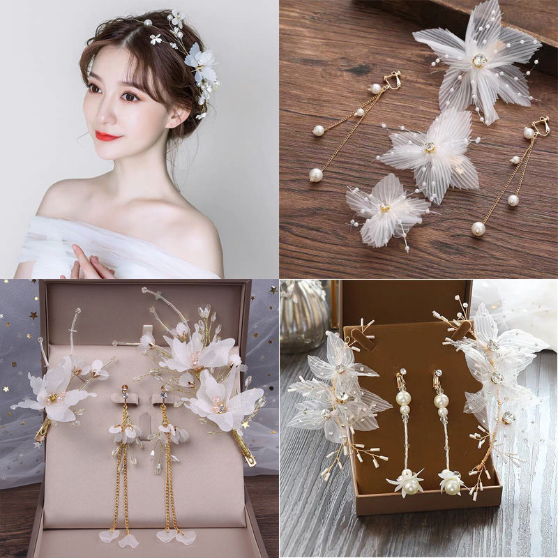 Bridal Headdress Korean Style New Hair Accessories Set Super Fairy Simple Wedding Accessories Mori S