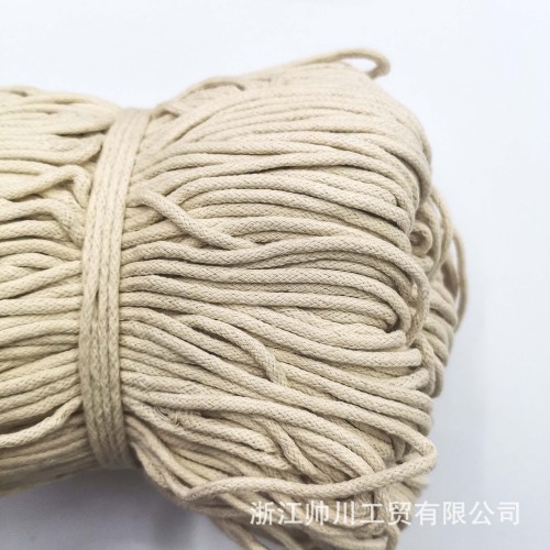 Spot Hand-Made Cotton Yarn Plain Weave Cored Cotton Rope Natural White Hat Rope Waist of Trousers Rope Portable Bag Rope Customizable Head DIY
