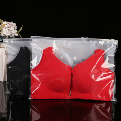 现货英文尺码文胸包装袋pe高透明拉链袋内衣泳衣塑料袋收纳袋批发