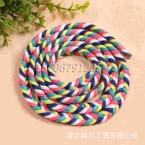 Hat Rope Waist of Trousers Braided Hair Rope Direct Supply Polyester Five-Strand Weaving Processable Customizable Five-Color Gift Ribbon Binding Decoration