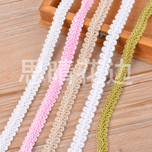 Factory Spot Direct Sales Herringbone Weaving Craft Lace Ribbon Multi-Color Optional Solid Color Clothing Accessories Ribbon 