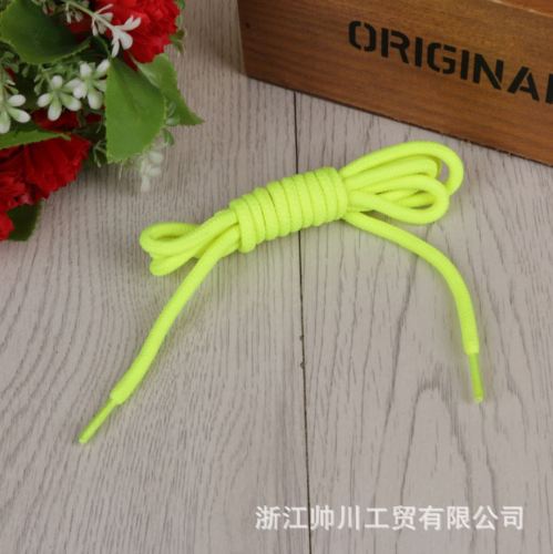 Spot Fluorescent Green Color Shoelaces Fashion Customizable Head Manufacturers Direct Supply All Kinds of Thread Belts Pp Rope Shoelaces Hanging Belt