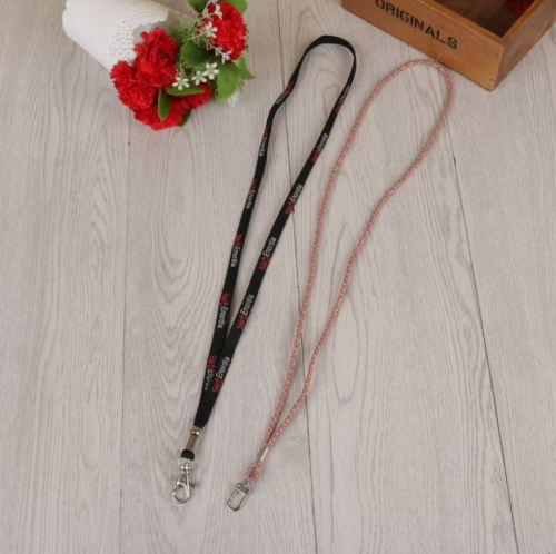 Black Printing Fashion Certificate Strap Rope Factory Direct Supply Strap Crafts with Customizable Color Head 