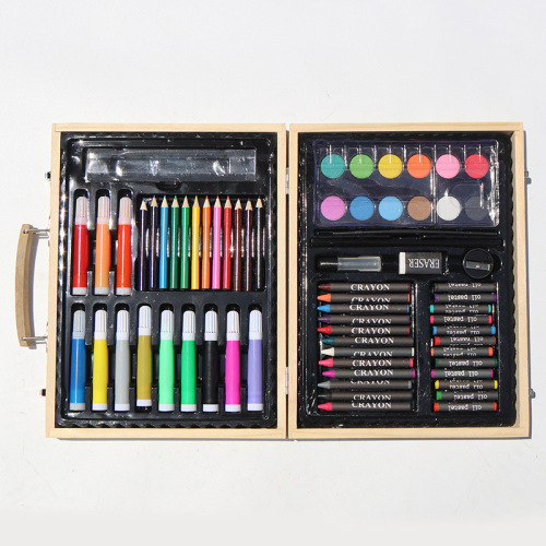 Promotion of 68 Pieces of Children‘s Painting Kit Prize Brush Color Lead Crayon Watercolor Pen Powder Combination Set Batch