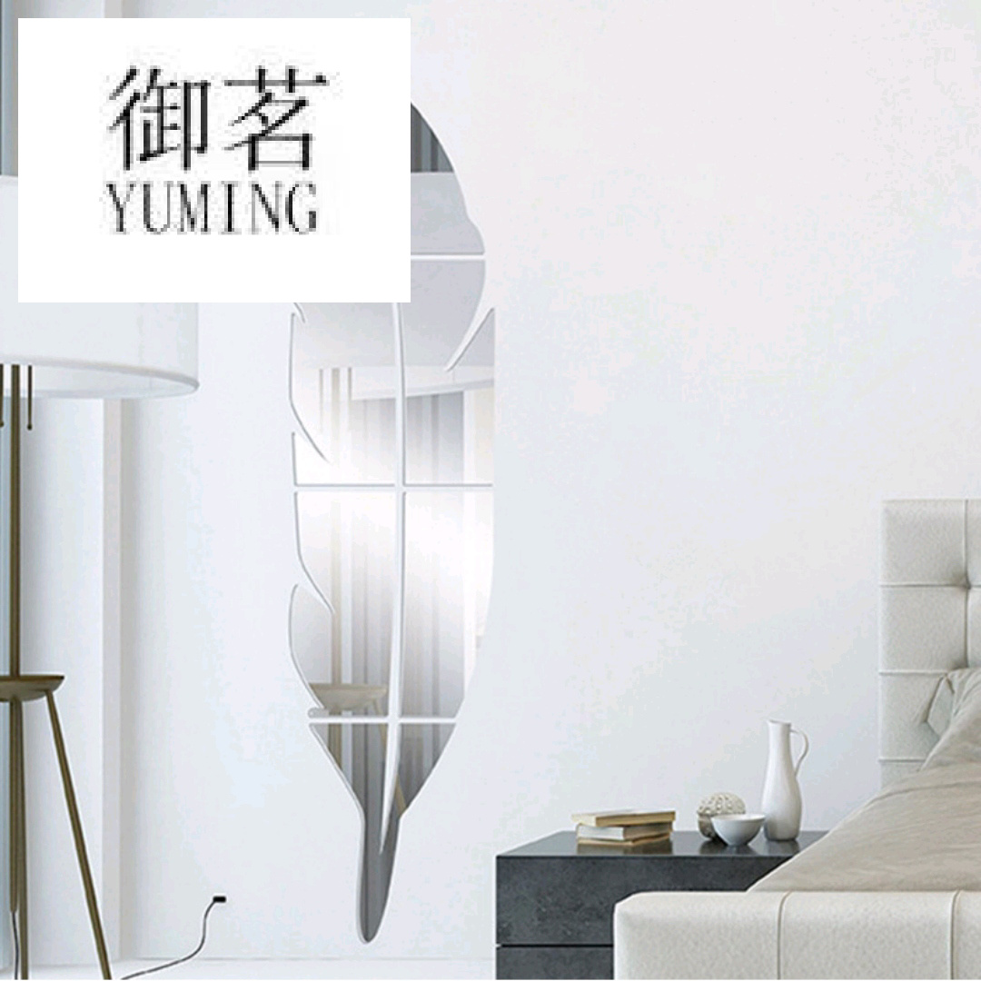 Mirror wall plastered feather acrylic fitting mirror bedroom living room porch decoration paste