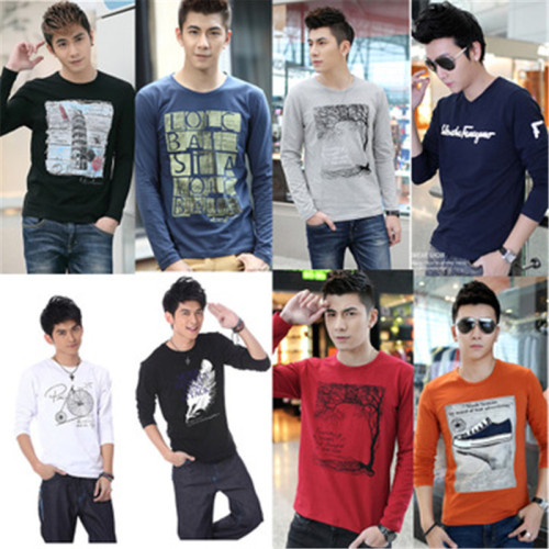 2021 spring and autumn new men‘s long-sleeved t-shirt comfortable solid color casual long-sleeved t-shirt spring and autumn men‘s t-shirt wholesale