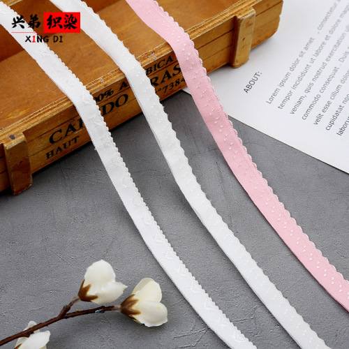 1.2cm Double-Layer Edge Elastic Band Fold Star Point Beading Strip Thermal Underwear Lace down Jacket Lock Edge Wholesale