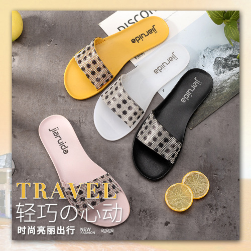 Korean Style Women‘s Slippers Cute Home Indoor Slippers Breathable Not Easy to Slide Bathroom Slippers Seaside Beach Vacation