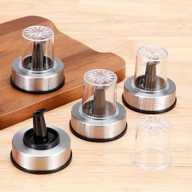 油壶盖不锈钢拉丝油壶盖耐热按压式瓶盖油瓶盖带盖防尘油瓶盖批发