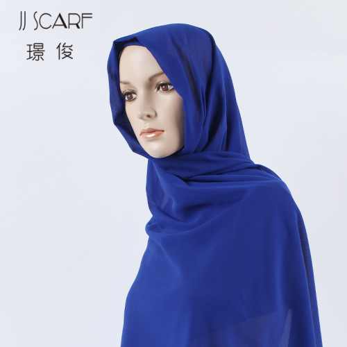2021 cross-border pure color scarf pearl chiffon bubble scarf scarf ethnic scarf shawl cover female