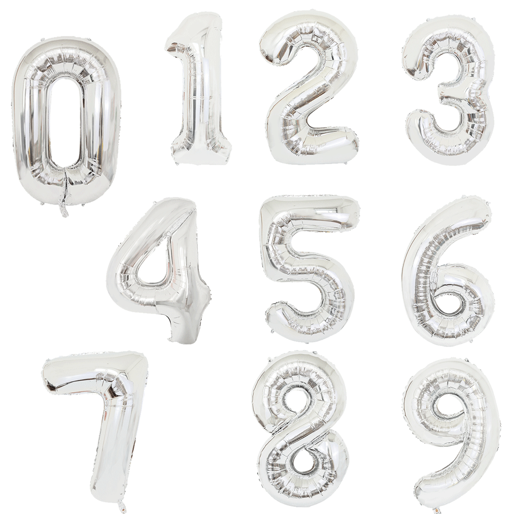 Aluminum Foil Balloon 16 Inch Gold Silver Digital Aluminum Foil Balloon Love Decoration Aluminum Foi