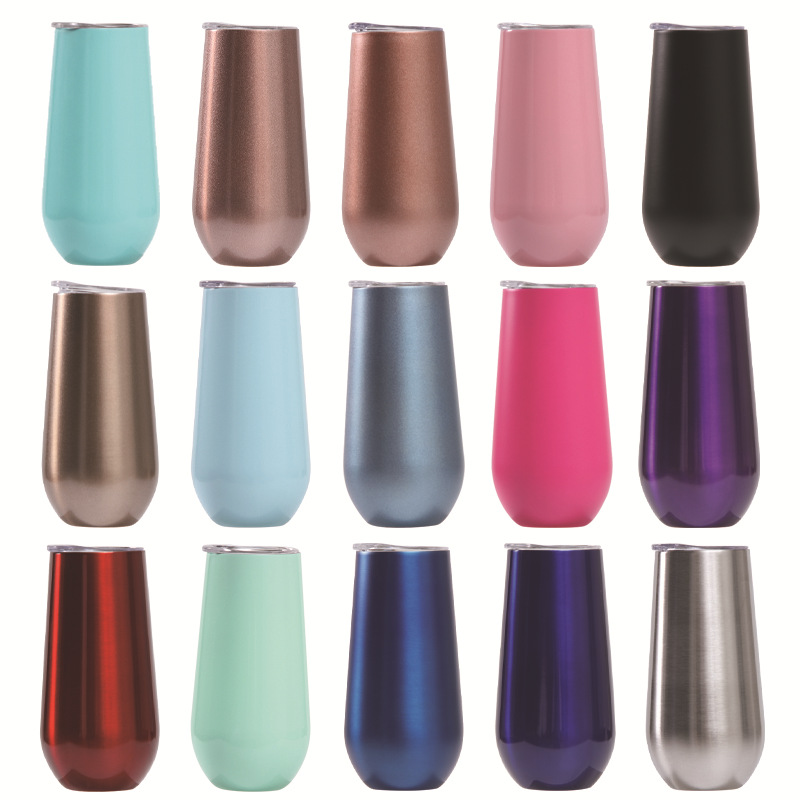 New 6Oz Egg Shell Vacuum Cup 304 Stainless Steel Red Wine Gl...