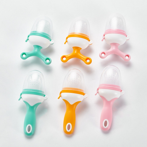 Baby Bite Fruit and Vegetable Le Silicone Pacifier Teether Bite Bag Fruit Food Supplement Device Factory Wholesale