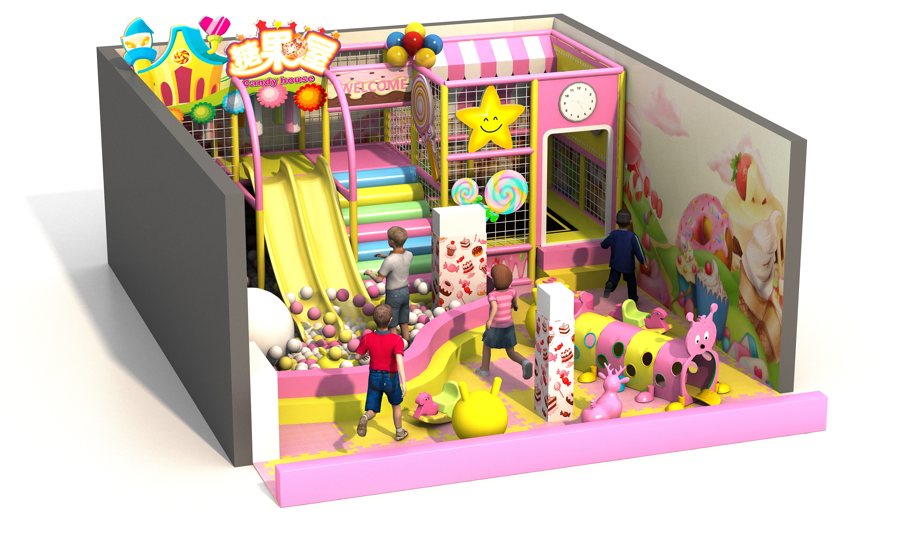 淘气堡儿童乐园游乐场设备室内大小型滑梯幼儿园售楼部母婴店设施
