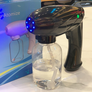 2021新款纳米蓝光杀菌消毒喷雾枪 手持usb充电便携家用雾化消毒器