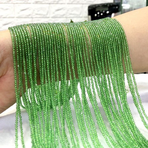 Fruit Green near Natural Stone 3mm Spinel Semi-Finished Long Chain DIY Bracelet anklet Accessories Factory Direct Supply 