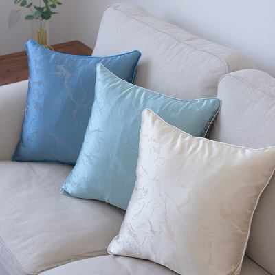 European-Style Sofa Pillow Cases Living Room Light Luxury Imitation Satin Bay Window Backrest Ice Silk Comfort Bedside Waist Cushion without Core