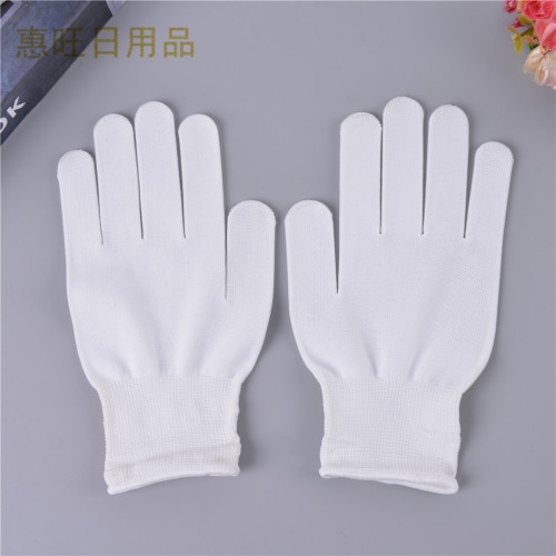 Thin Cotton Gloves with Rubber Dimples Bowling Protective Work Driving Breathable， Non-Slip， Wear-Resistant Labor Protection Work White Gloves