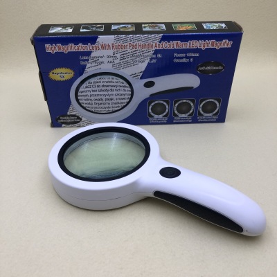 New 95090b (RD) Handheld High Magnification Reading Gift Magnifying Glass with LED Light