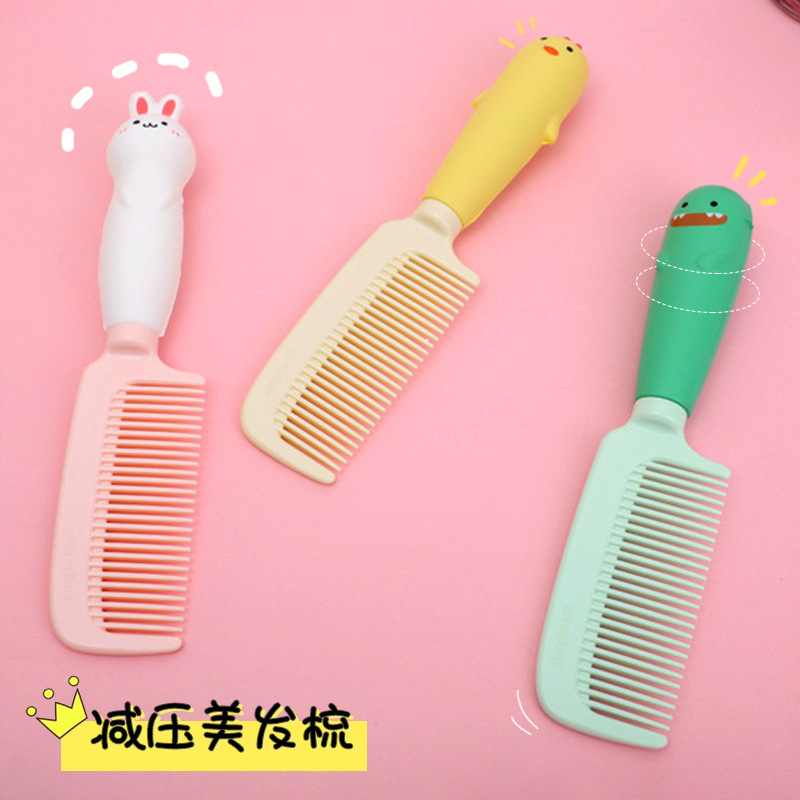 Cartoon Three-Dimensional Handle Hairdressing Comb Styrofoam Decompression Tangle Teezer Student Lad