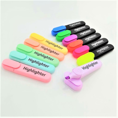 Macaron Color Highlighter 12-Color Marking Key Graffiti Pen Printable Logo for Student Office H5709