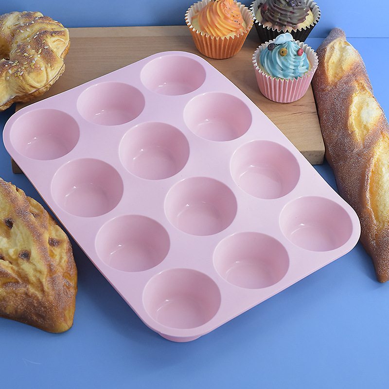 Factory Wholesale 12-Piece Cake Muffin Cup Silicone Cake Mol...