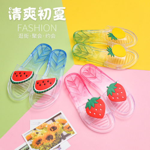 Fashion Fruit Slippers Crystal Shoes Lightweight Indoor and Outdoor Sandals Women‘s Plastic Slippers