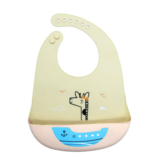 new baby cartoon silicone bib oil-proof not afraid of dirt super soft bib baby eat meal three-dimensional pinny wholesale