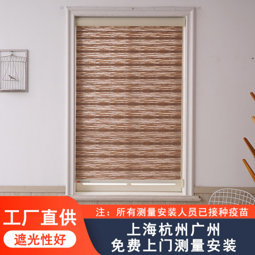 Pastoral Jacquard Soft Gauze Curtain Shading Louver Curtain Double Layer Day & Night Curtain Bathroom Office Living Room Roller Shutter
