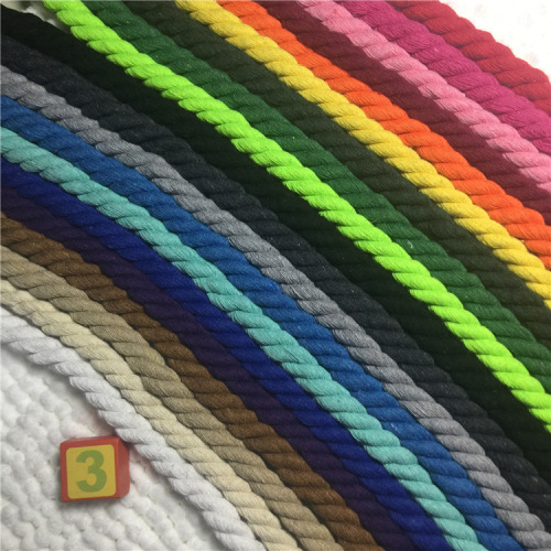 factory spot color 8mm three-strand cotton rope twisted rope luggage portable curtain binding rope diy clothing accessories
