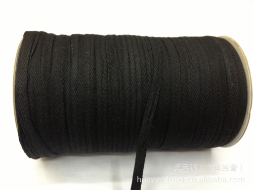 factory direct supply professional production cotton ribbon 0.8cm black herringbone ribbon